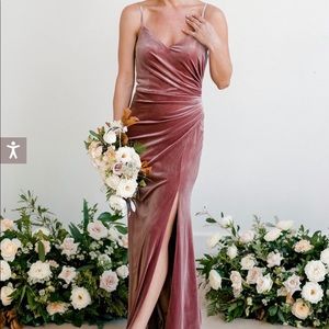 Revelry Rory Velvet Terracotta Dress Size 2 Petite Unaltered